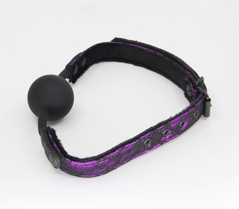 Satin & Lace Silicone Ball Gag by Berlin Baby - Bondage Gags and Bits