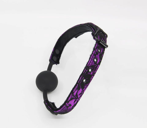 Satin & Lace Silicone Ball Gag by Berlin Baby - Bondage Gags and Bits