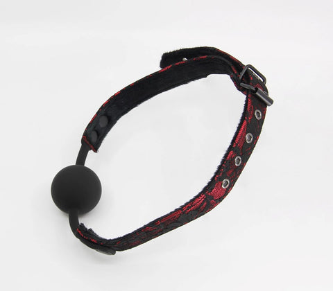 Satin & Lace Silicone Ball Gag by Berlin Baby - Bondage Gags and Bits
