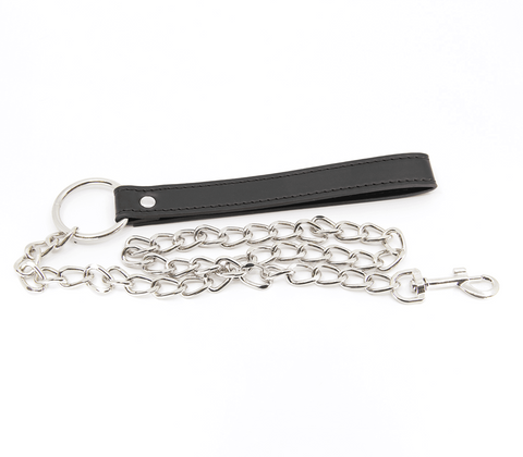 Faux Leather Handle Chain Lead by Berlin Baby - Collars and Leads