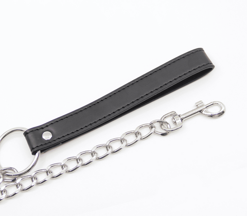 Faux Leather Handle Chain Lead by Berlin Baby - Collars and Leads