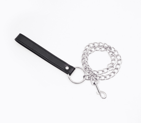 Faux Leather Handle Chain Lead by Berlin Baby - Collars and Leads