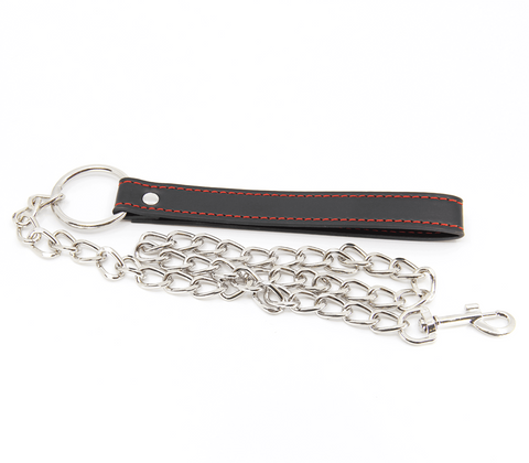 Faux Leather Handle Chain Lead by Berlin Baby - Collars and Leads