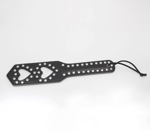 Silver Studded Detail Heart Paddle by Berlin Baby - Paddles And Slappers