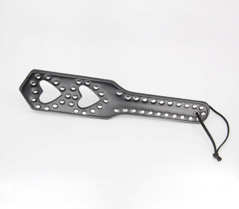 Silver Studded Detail Heart Paddle by Berlin Baby - Paddles And Slappers