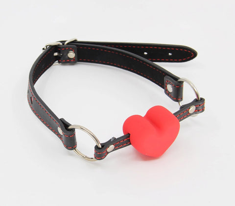 Faux Leather Solid Heart Gag by Berlin Baby - Bondage Gags and Bits