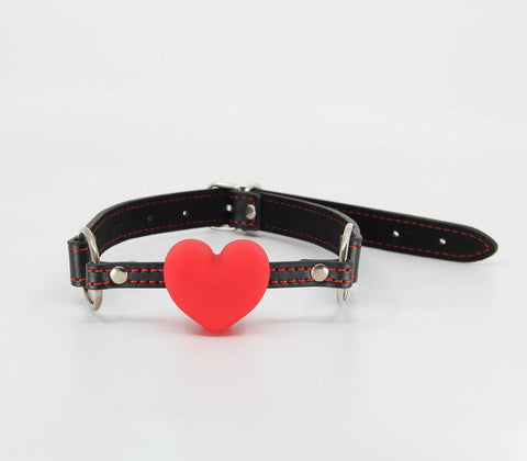 Faux Leather Solid Heart Gag by Berlin Baby - Bondage Gags and Bits