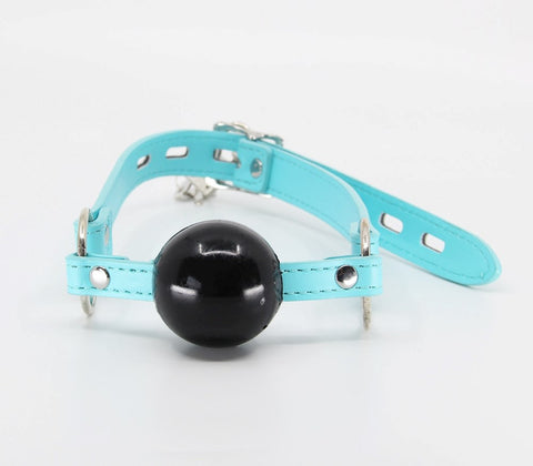 Turquoise Faux Leather BDSM Gag by Berlin Baby - Bondage Gags and Bits