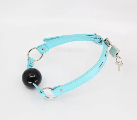Turquoise Faux Leather BDSM Gag by Berlin Baby - Bondage Gags and Bits