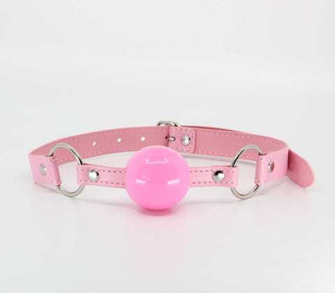 Faux Leather BDSM Gag Baby Pink by Berlin Baby - Bondage Gags and Bits