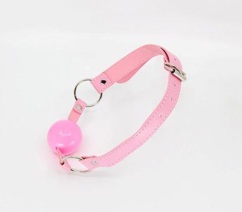 Faux Leather BDSM Gag Baby Pink by Berlin Baby - Bondage Gags and Bits