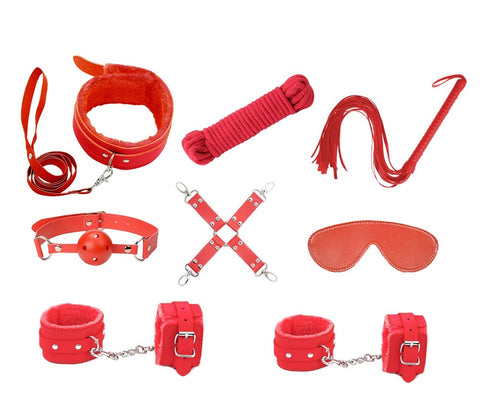 Vegan Friendly 9 Piece Bondage Kit by Love In Leather - Bondage Kits