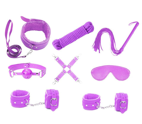 Vegan Friendly 9 Piece Bondage Kit by Love In Leather - Bondage Kits