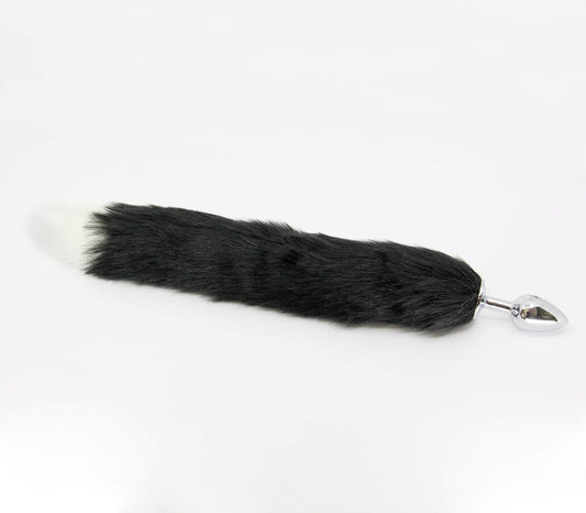 Love In Leather Faux Fur Fox Tail Butt Plug Small