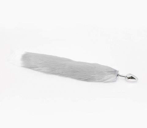 Faux Fur Fox Tail Anal Plug Large by Love In Leather - Butt Plugs