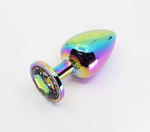 Round Gem Metal Anal Plug by Love In Leather - Butt Plugs