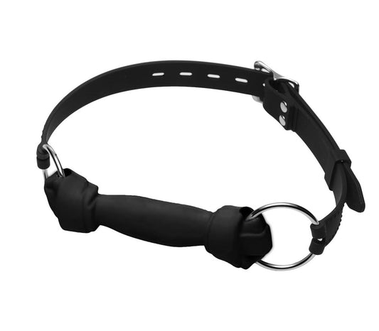 Love In Leather Silicone Dog Bone Chew Mouth Gag