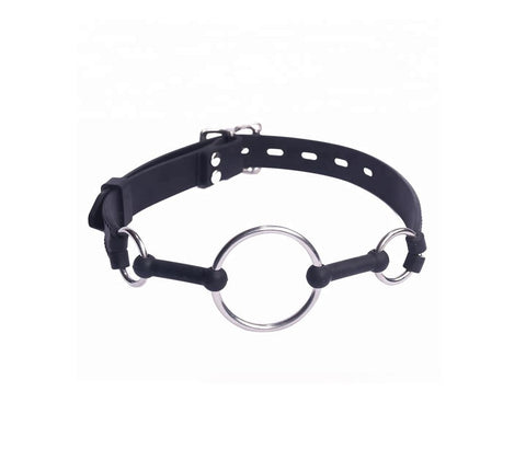 Metal And Silicone O-Ring Gag by Love In Leather - Bondage Gags and Bits