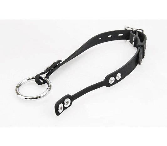 Love In Leather Silicone Gag With Metal O-Ring