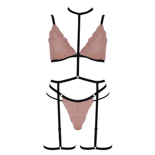 Muse Triangle Bralette With Double Waist Strap Pink