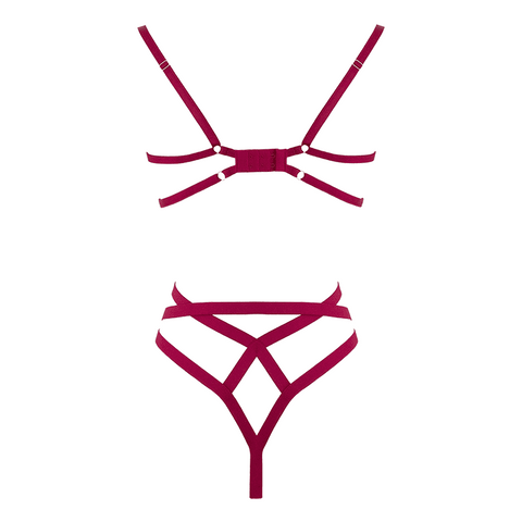 Womens Bra With Cut Out Bust Red XL by Muse - Her Fetish