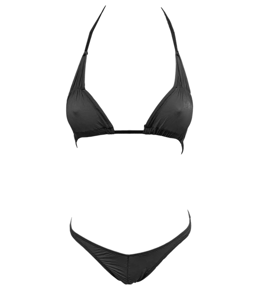 Love In Leather Spandex Fabric Womens Bikini