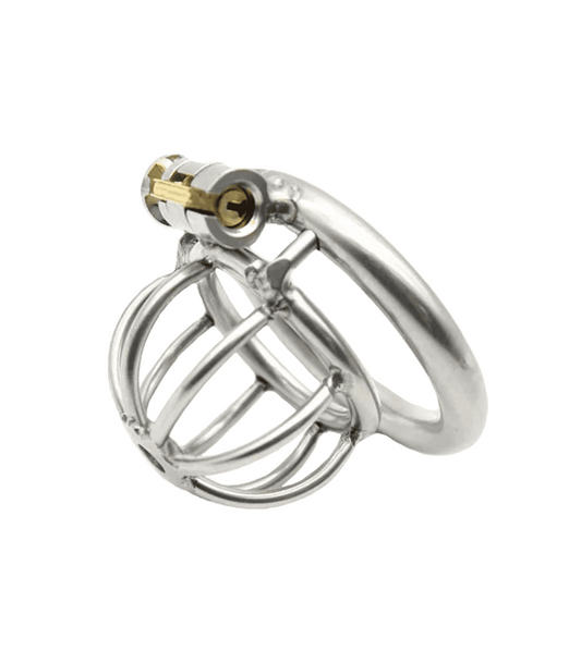 Love In Leather Zinc Alloy Bird Cage Chastity Device