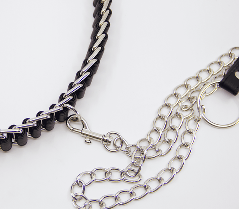 Chain Link Bondage Collar and Lead by Love In Leather - Collars and Leads