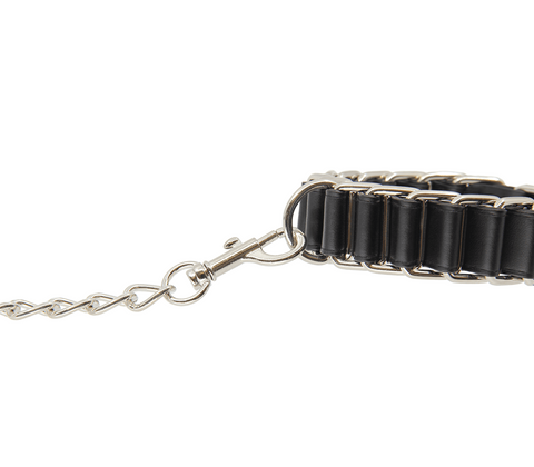 Woven Chain Link Wrist Cuffs by Love In Leather - Cuffs And Restraints