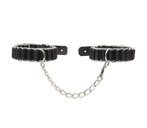 Woven Chain Link Wrist Cuffs by Love In Leather - Cuffs And Restraints