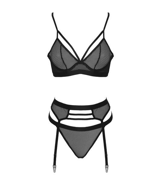 Muse Lingerie Fetish Play Sexy Bra and Panty Set Black
