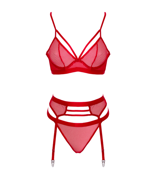 Muse Lingerie Fetish Play Sexy Bra and Panty Set Red