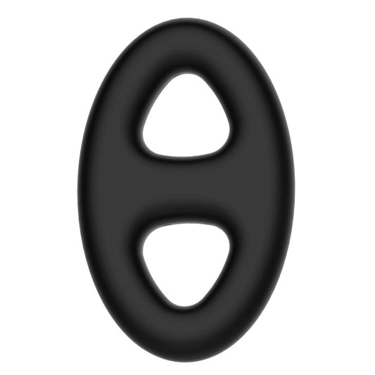 CRAZY BULL Silicone Oval Cock & Ball Ring Black
