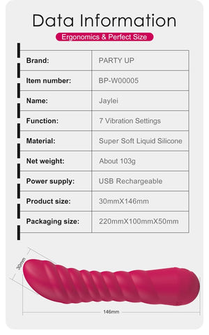 JAYLEI USB Rechargeable Vibrator by Party Up - G-Spot Vibrators