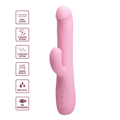 DEAN Wavy Rotation Vibe Rabbit Vibrator by Party Up - Rabbit Vibrators