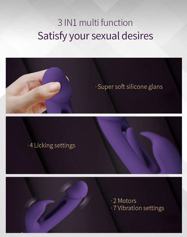 DAVID Swinging Rechargeable Rabbit Vibrator by Party Up - Rabbit Vibrators