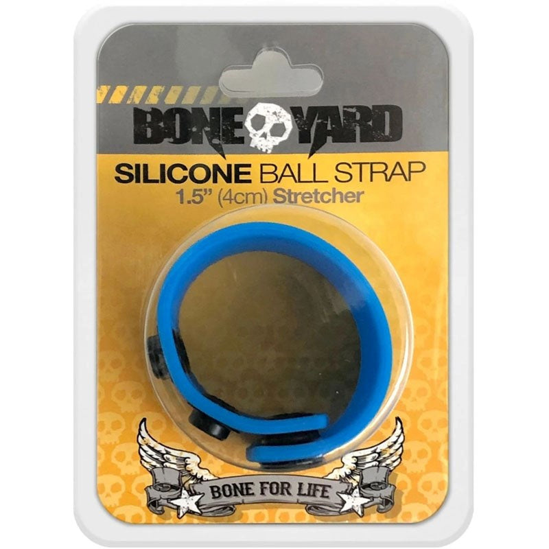 Boneyard Silicone Ball Strap Blue by C1R Releasing - Stretchy Cock Rings