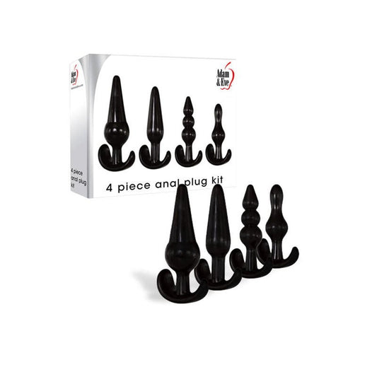 Adam & Eve 4 Piece Anal Plugs Kit Black