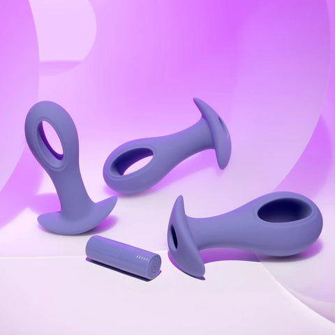 Hole Punch Butt Plugs With Bullet Vibrator by Evolved - Butt Plugs