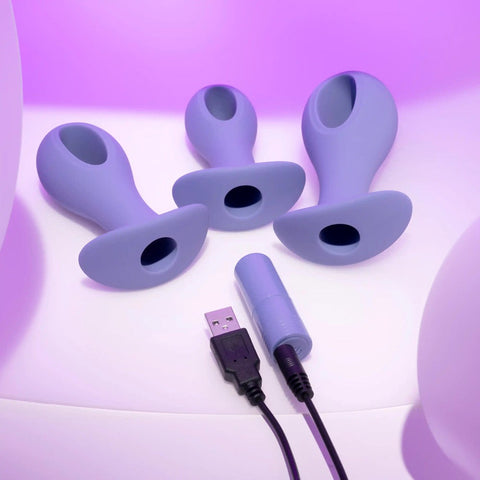 Hole Punch Butt Plugs With Bullet Vibrator by Evolved - Butt Plugs