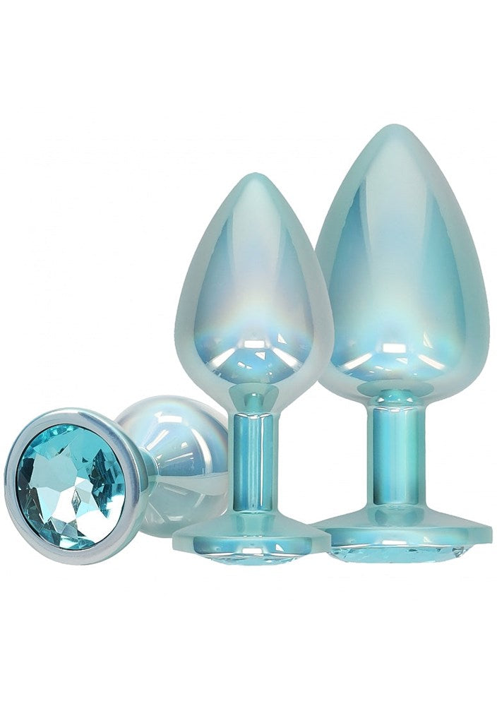 OUCH! Paris Collection Metallic Butt Plugs with Gem Bases - Butt Plugs