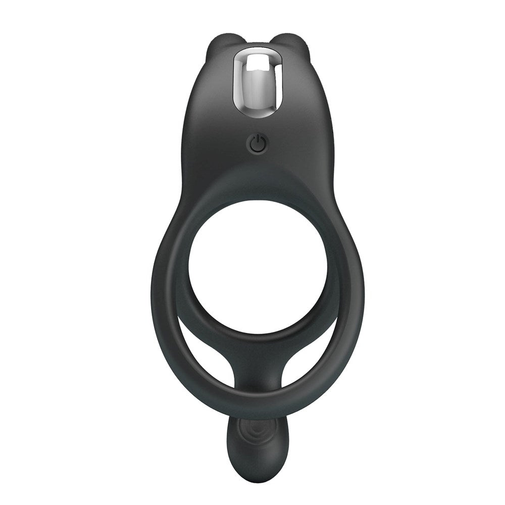 Pretty Love Rechargeable Seth Cock Ring Black - Vibrating Cock Rings