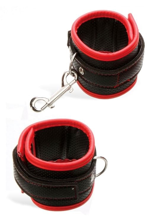 Adam & Eve SCARLET COUTURE BONDAGE CUFFS - Black/Red