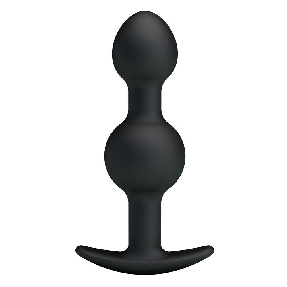 Pretty Love Silicone Anal Balls Butt Plug Black - Butt Plugs