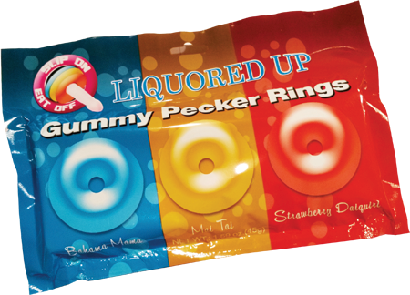 Liquored Up Pecker Gummy Rings by Hott Products - Party Gifts and Novelties