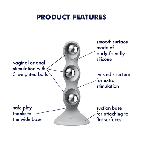 Triple Ball-R Beaded and Weighted Dildo by Satisfyer - Butt Plugs