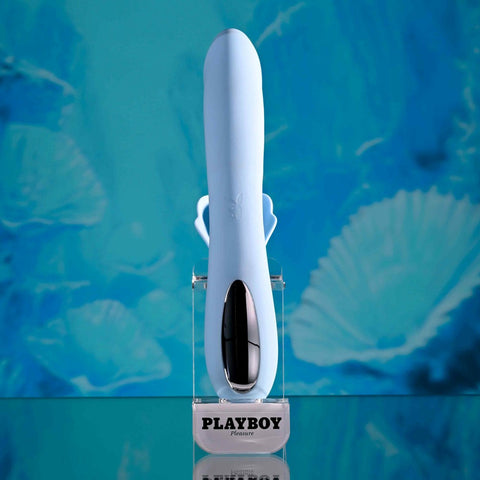 Playboy Pleasure IN BLOOM Tapping & Heating Dual Vibrator - Rabbit Vibrators