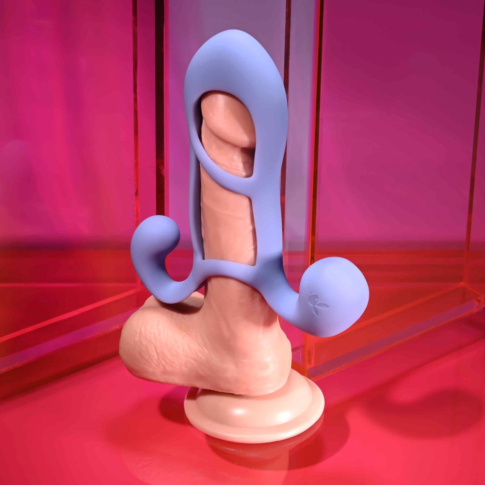 Playboy Pleasure FANTASY CAGE Vibrating Penis Sleeve - Penis Sleeves and Extenders