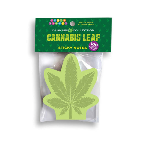Cannabis Leaf Novelty Sticky Notes 100 Pack - Party Gifts and Novelties