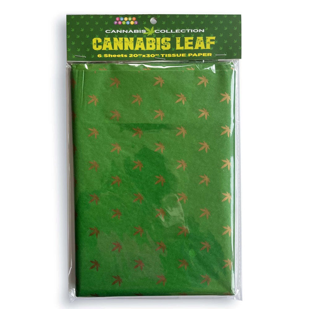 Little Genie Cannabis Leaf Tissue Paper Sheets 6 Pack - Party Gifts and Novelties
